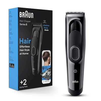 Braun Series 5 5310 Men's Cordless Hair Clippers with 9 Length Settings, 1 CT