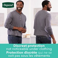 Sous-vêtement d’incontinence Depend Fresh Protection pour hommes, degré d’absorption maximal, P/M - TG, gris 17 - 19 Unités