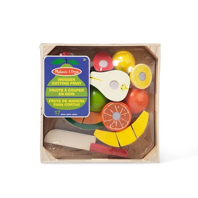 Melissa & Doug Cutting Fruit Set - Wooden Play Food Kitchen Accessory, Multi, Cutting Fruit