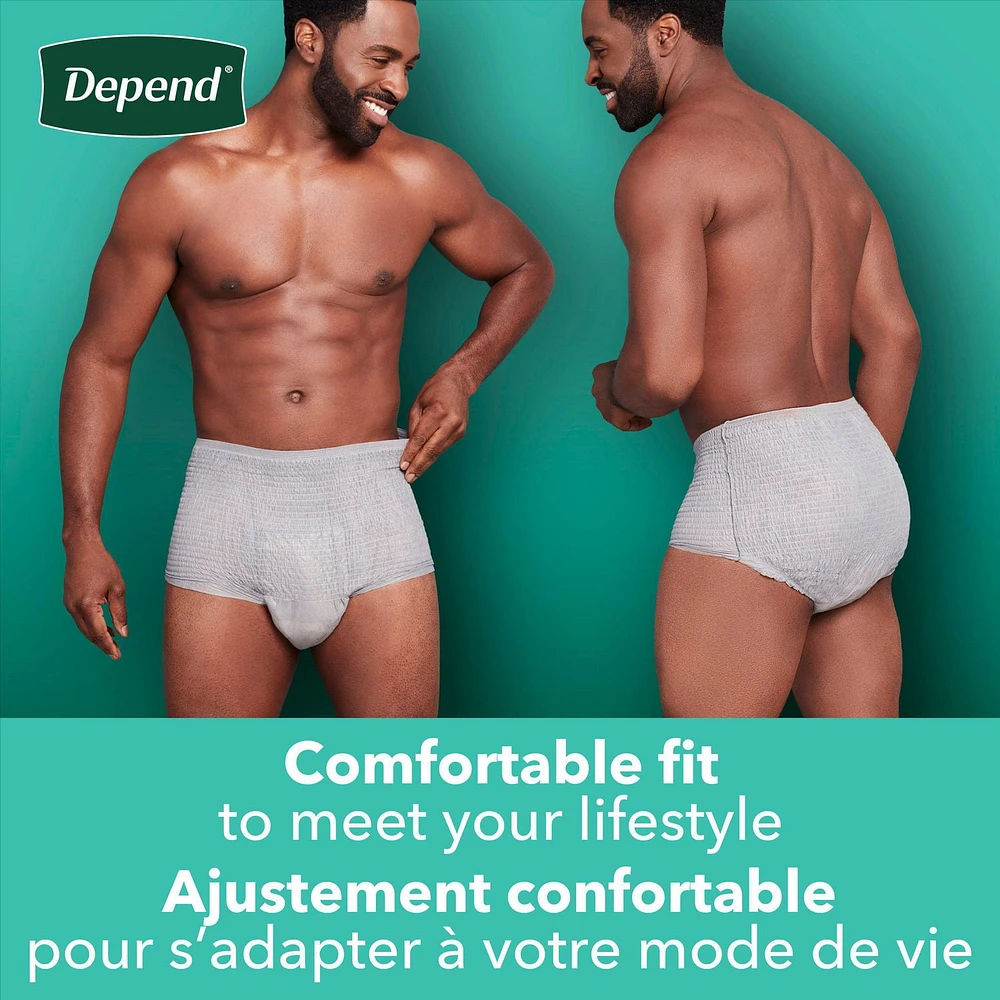 Sous-vêtement d’incontinence Depend Fresh Protection pour hommes, degré d’absorption maximal, P/M - TG, gris 17 - 19 Unités