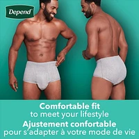 Sous-vêtement d’incontinence Depend Fresh Protection pour hommes, degré d’absorption maximal, P/M - TG, gris 17 - 19 Unités
