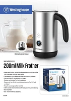 Westinghouse Milk Frother with Stainless Steel Design