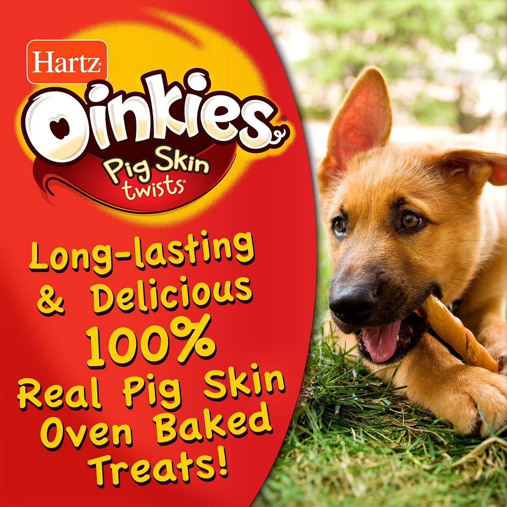 Friandises pour chiens Hartz Oinkies enveloppées de poulet et de torsades en peau de porc paquet de 16