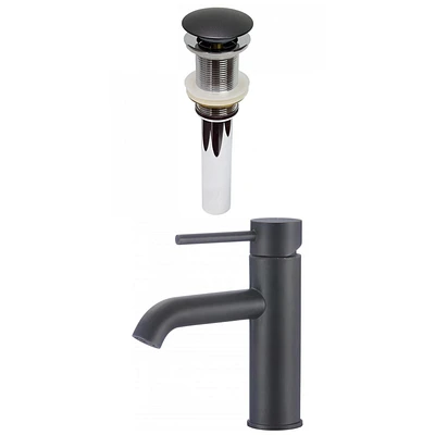 American Imaginations AI-29490 1 Hole CUPC Approved Lead Free Brass Faucet Set In Black Color - Drain Incl.