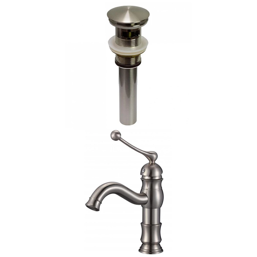 American Imaginations AI-29473 1 Hole CUPC Approved Lead Free Brass Faucet Set In Brushed Nickel Color - Overflow Drain Incl.