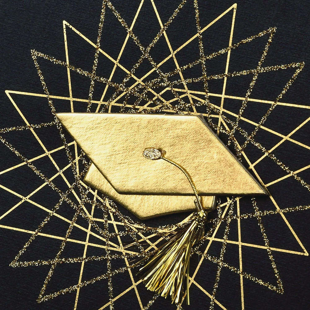 Hallmark Signature Graduation Card (Graduation Cap With Tassel Hats Off to You)