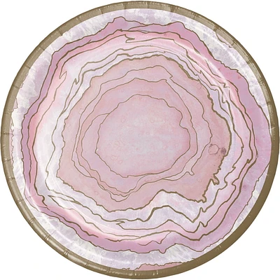 Creative Converting Pink & Gold Geode Paper Plates