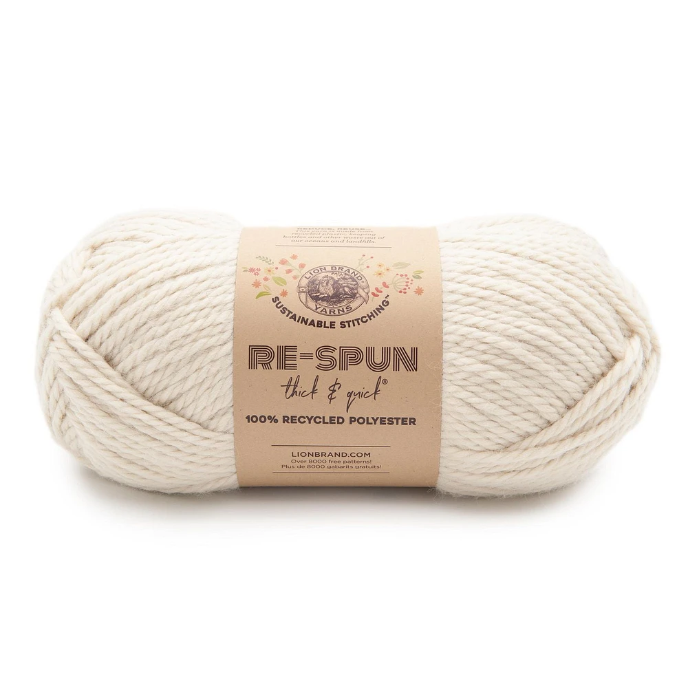 Lion Brand Yarn Re-Spun Thick & Quick Whipped Cream 843-098AF Super Bulky Polyester Yarn, Lion Brand Yarn Re-Spun Thick & Quick Whipped Cream 843-098AF 30654895