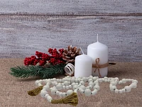 Holiday Time 9 Foot White Wood Beaded Garland