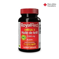 Webber Naturals® RoyalRed® Omega-3 Krill Oil, Extra Strength, 1000 mg, 30 Softgels
