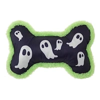 Vibrant Life Halloween 8.5in Squeaky Plush Dog Toy, Boo Bone