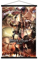 Attack on Titan: Season 3 – Key Art 22.375" x 34" Wall Poster with Beechwood Magnetic Frame