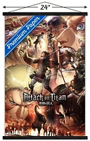 Attack on Titan: Season 3 – Key Art 22.375" x 34" Wall Poster with Beechwood Magnetic Frame