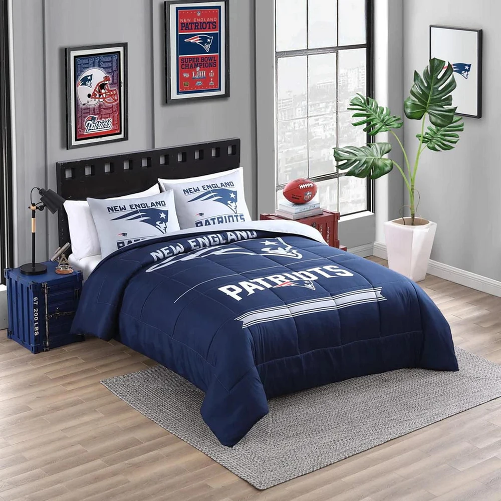 NFL New England Patriots 3Pc Comforter Set-FQ