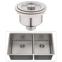 American Imaginations 29-in. W Undermount Brushed Nickel Kitchen Sink Set For Wall Mount Drilling - Strainer Included AI-29407