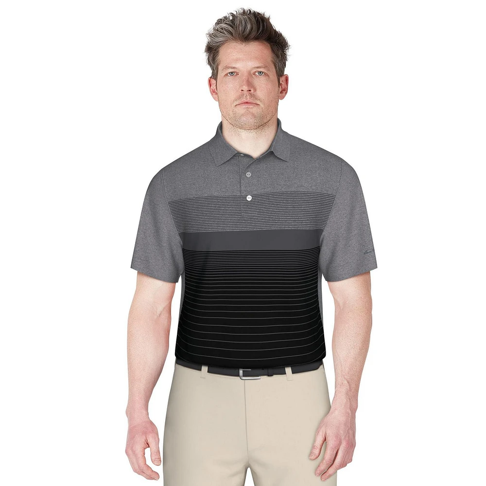 Ben Hogan Men's Heather Fading Front Panel Golf Polo Shirt,