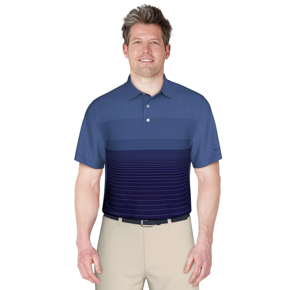 Ben Hogan Men's Heather Fading Front Panel Golf Polo Shirt