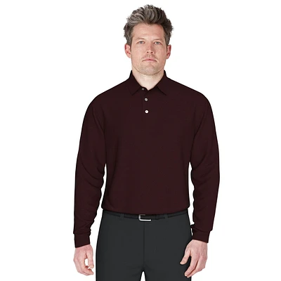 Ben Hogan Polo de Golf à manches longues Pour hommes Feeder Stripe Homme