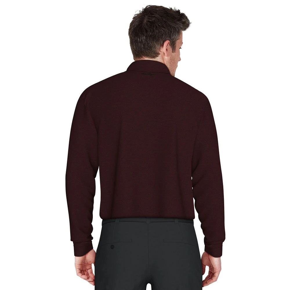 Ben Hogan Polo de Golf à manches longues Pour hommes Feeder Stripe Homme