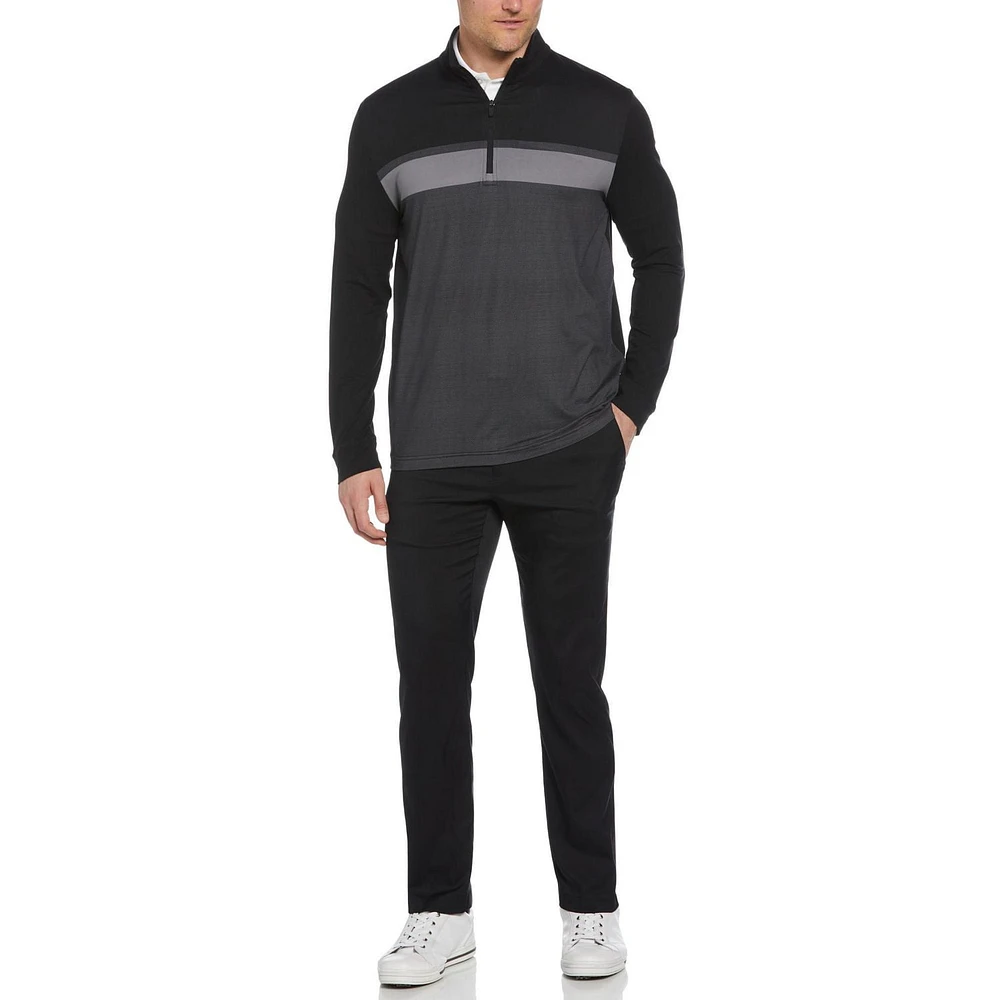 Ben Hogan Veste de golf à rayures ombrées et fermeture éclair sur la poitrine pour hommes Veste ombrée Ben Hogan