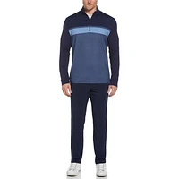 Ben Hogan Men’s Chest Stripe Ombre Printed Quarter Zip Golf Jacket