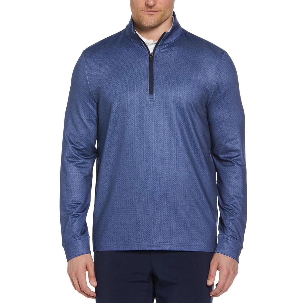 Ben Hogan Pull de golf à fermeture éclair sur un quart pour homme Mini Heather Geo Print Pull de golf Ben Hogan pour hommes