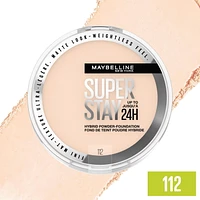 Fond de teint poudre hybride jusqu’à 24 h Super Stay de Maybelline New York, Hydrofuge, Végétalien, Matifiant, Teinte 112, 6 g Polyester #6 Super Bulky Yarn