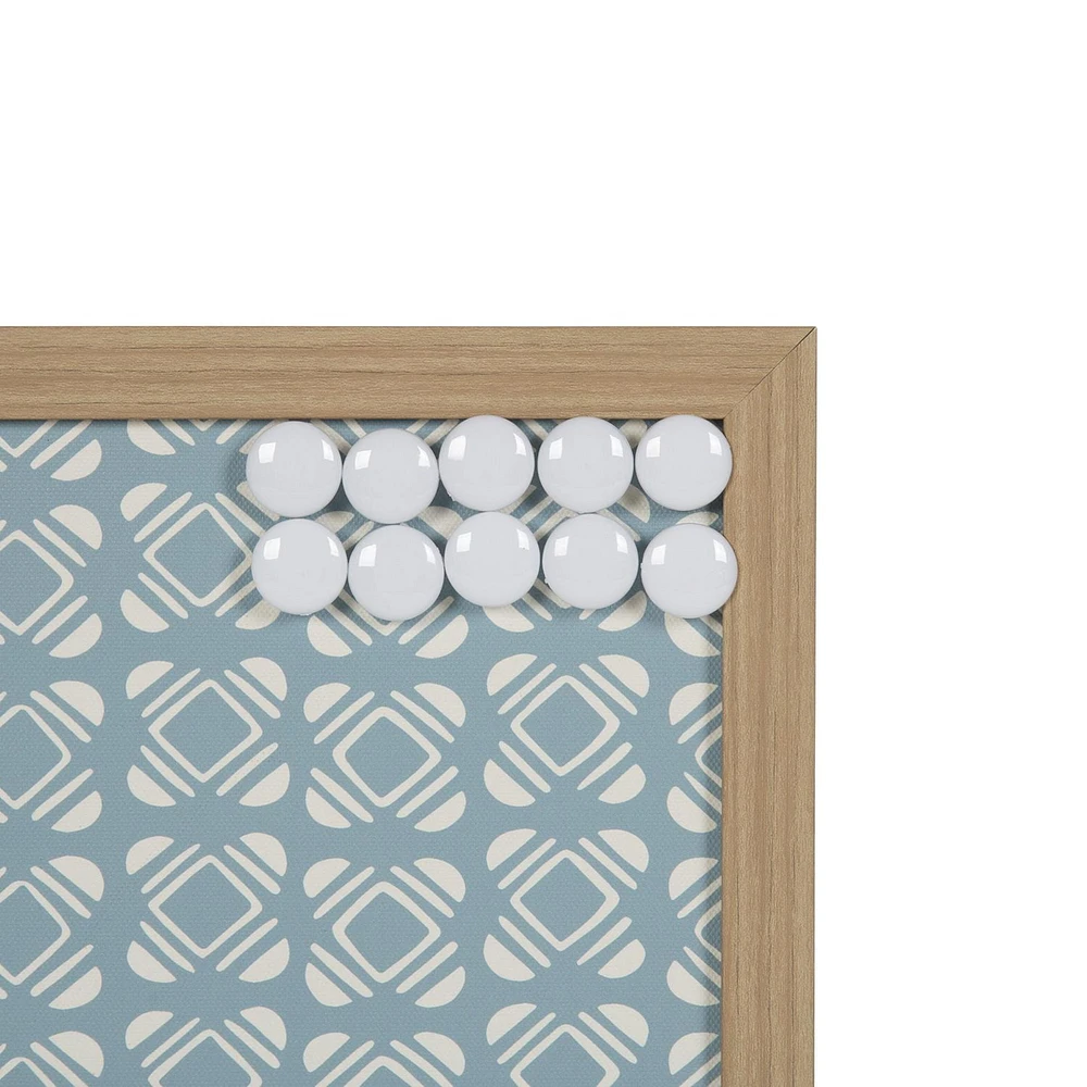 Hometrends Light Blue Pattern Framed Magnet Board