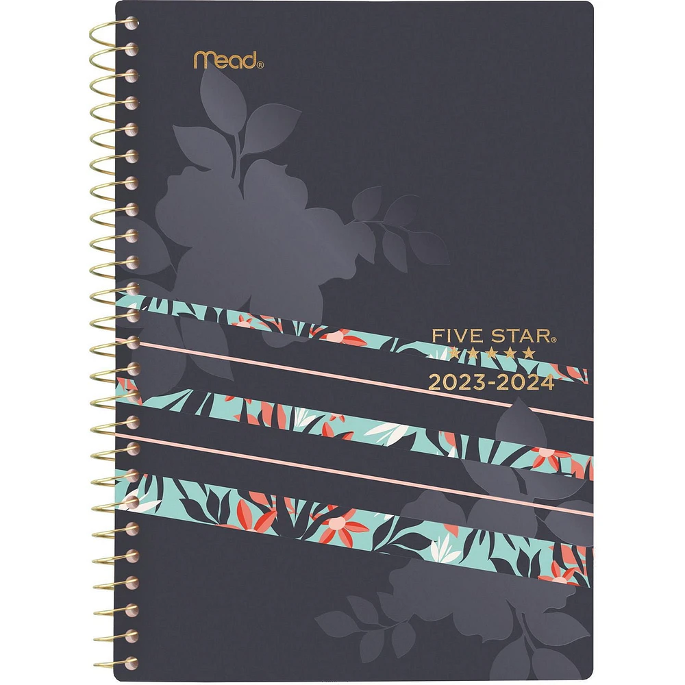 Five Star® Glossy Accents Dark Small Planner, Weekly/Monthly Planner