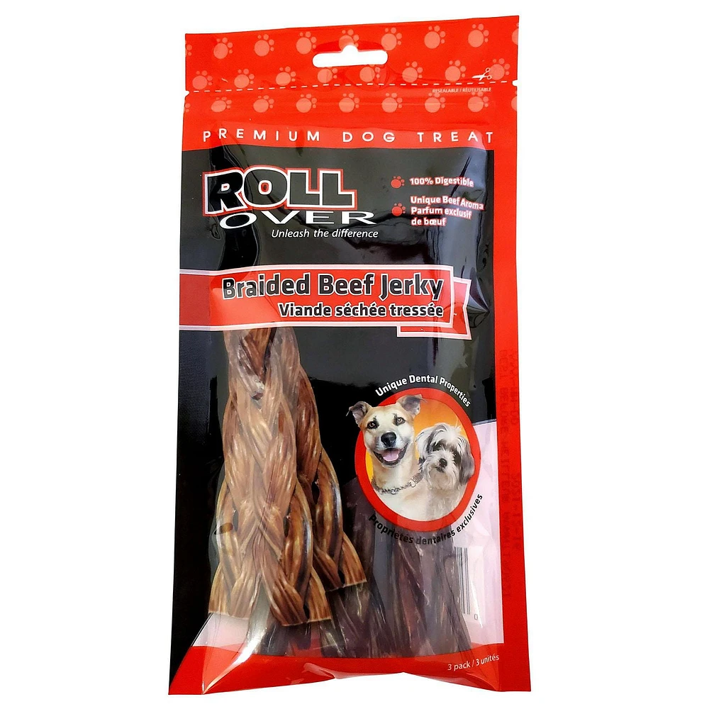 Rollover Braided Beef Jerky, 3pk