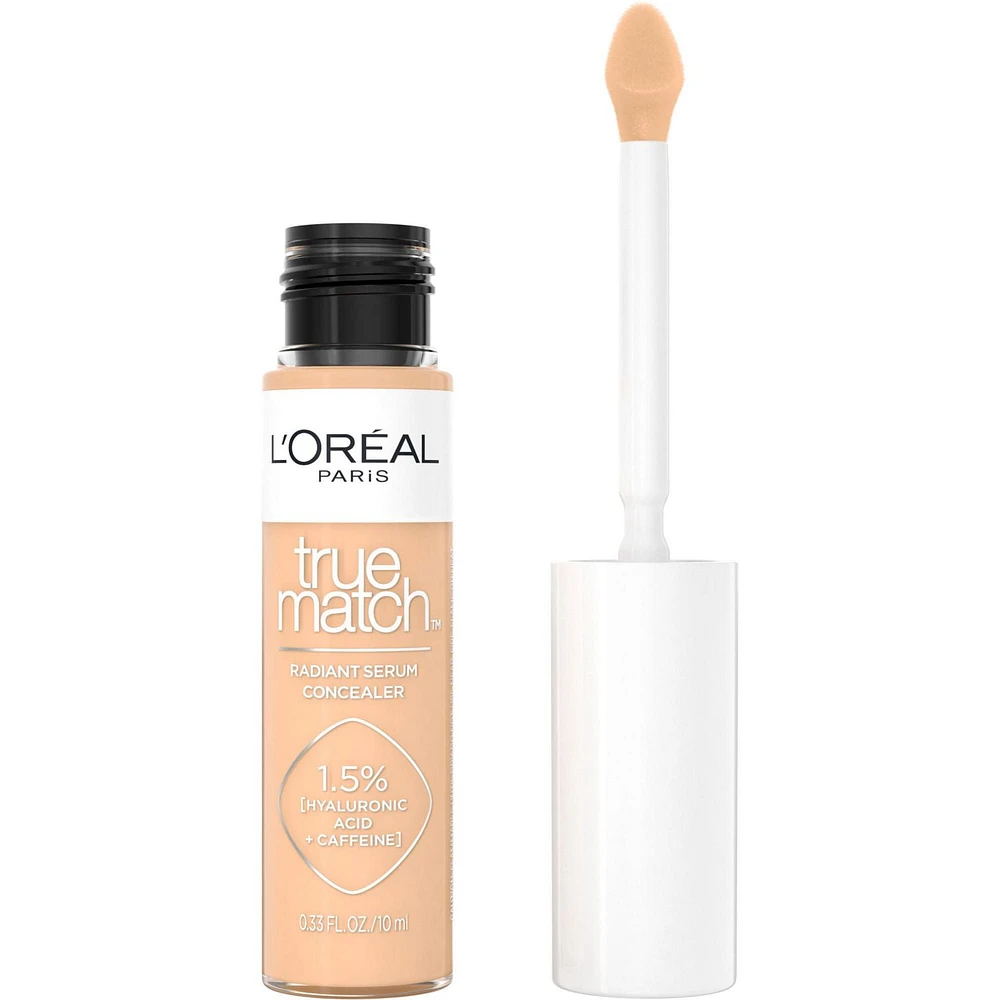 L'Oreal Paris True Match Radiant Serum Concealer with Hyaluronic Acid & Caffeine, Neutralizes Dark Circles