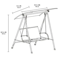 Mainstays Carlington Patio Swing, Quick-dry sling fabric