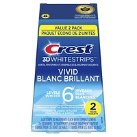 Crest 3D Whitestrips Classic Vivid At-home Teeth Whitening Kit, 10 Treatments, 6 Levels Whiter, Pack of 2, 20 Treatments