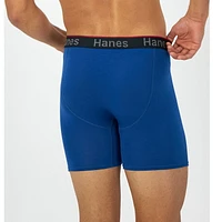 Caleçons boxeurs sans étiquette Hanes pour hommes Comfort Flex Fit - Pochette de soutien total - Paquet de 3 Doublure en filet respirant qui sépare et soutient