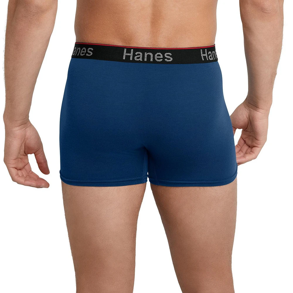 Hanes Homme Comfort Flex Fit - Culottes sans étiquette avec poche Total Support - Paquet de 3 Doublure en maille respirante sépare et soutient