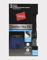 Hanes Homme Comfort Flex Fit - Culottes sans étiquette avec poche Total Support - Paquet de 3 Doublure en maille respirante sépare et soutient