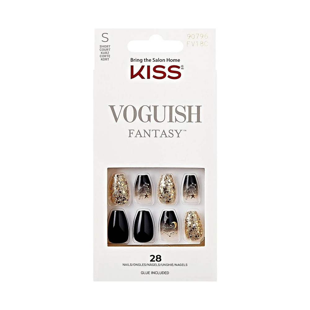 KISS Voguish Fantasy - 28 faux ongles, moyens Manucure gel prête à porter