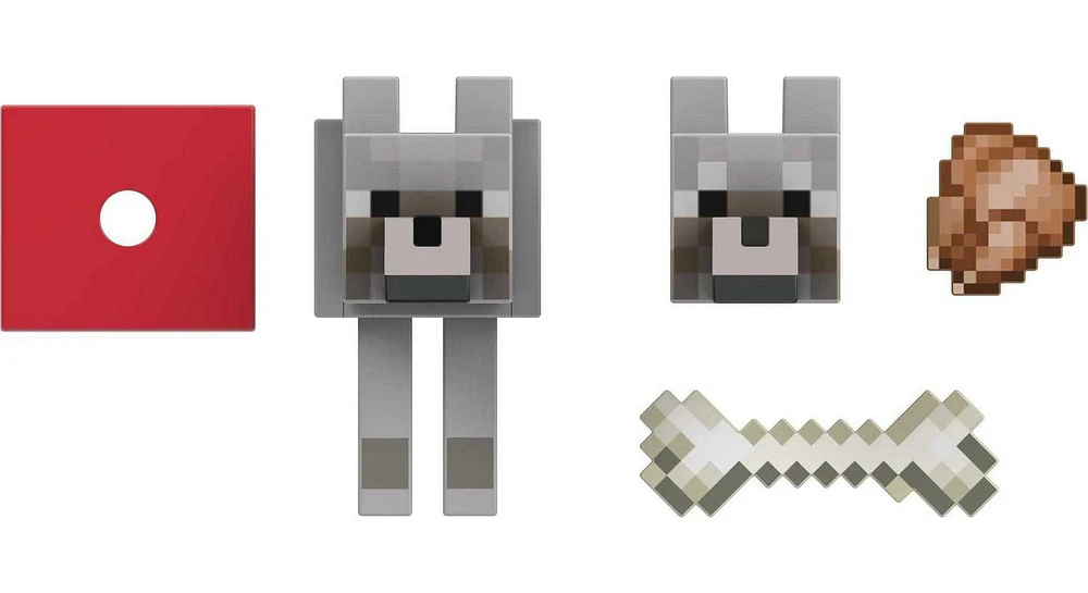 Minecraft Diamond Wolf Action Figure with Accessories