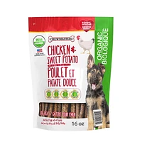 Bâtonnets de poulet biologique et patate douce de Chewmasters - sac de 16 oz (454g)