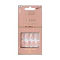 KISS Bare but Better Premium, Slay, Short Almond, 30 count., Bare but Better Premium, Slay