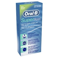 Oral-B Super Floss Pre-Cut Strands Dental Floss, Mint, 50 Strands