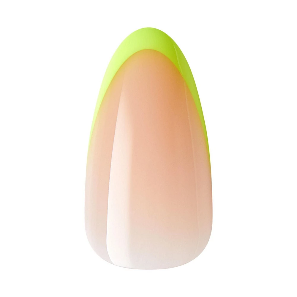 KISS Salon Acrylic French, Hype, Jaune Neon, Moyen Amande, 28u. 10 mL