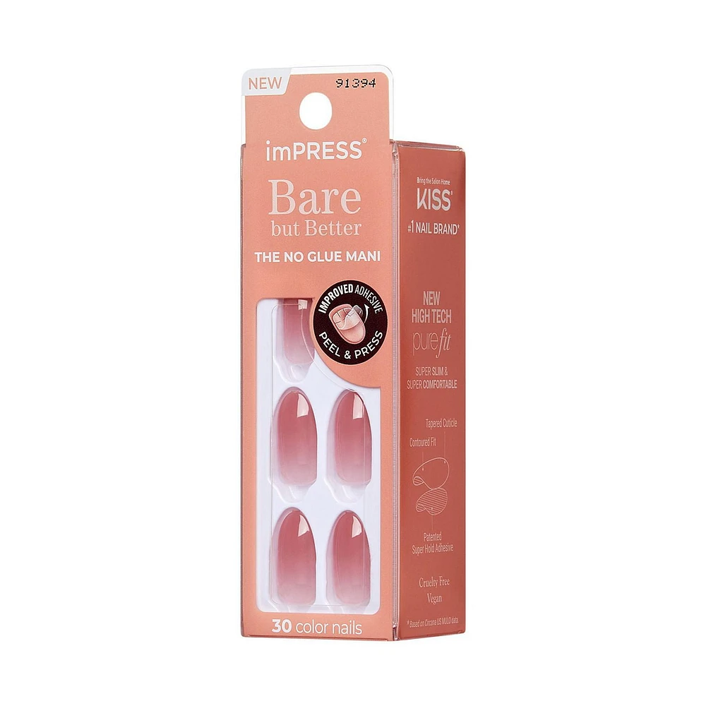 imPRESS Bare but Better, Medium Almond, 30 count., Serenity