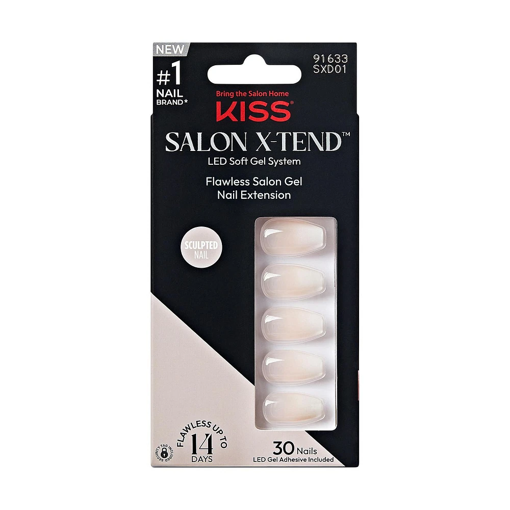 KISS Salon X-tend LED Soft Gel System, Words, Medium Coffin, 30 count., Words