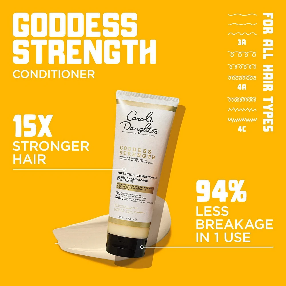 Carol's Daught Goddess Strength Après-Shampooing pour cheveux cassants avec l'Huile de Ricin, 11 fl oz Après-Shampooing de Ricin