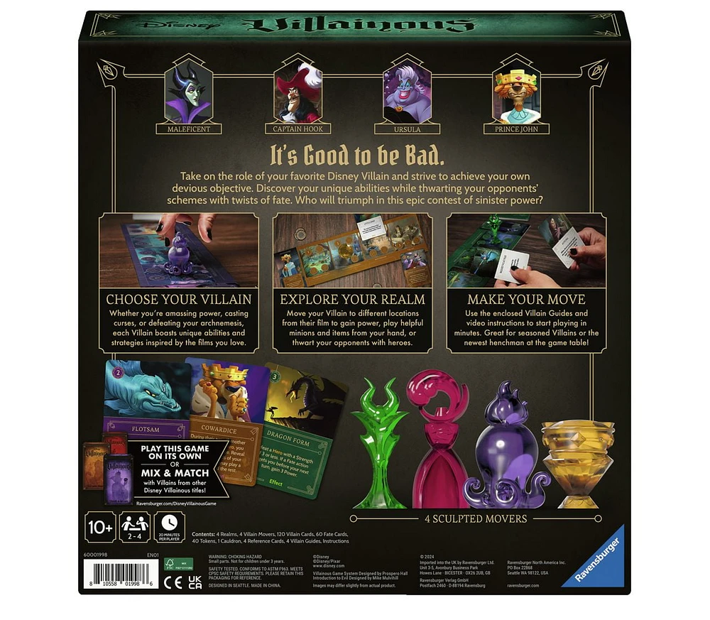 Disney Villainous Intro To Evil with Lorcana Card - English Edition, Disney Villainous Game