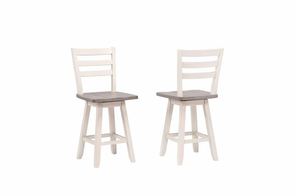 Sophia Counter Stool, Set of 2, Grey/White