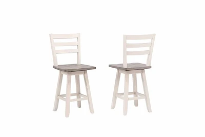 Sophia Counter Stool, Set of 2, Grey/White