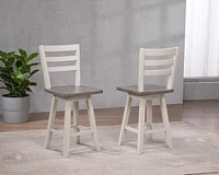 Sophia Counter Stool, Set of 2, Grey/White