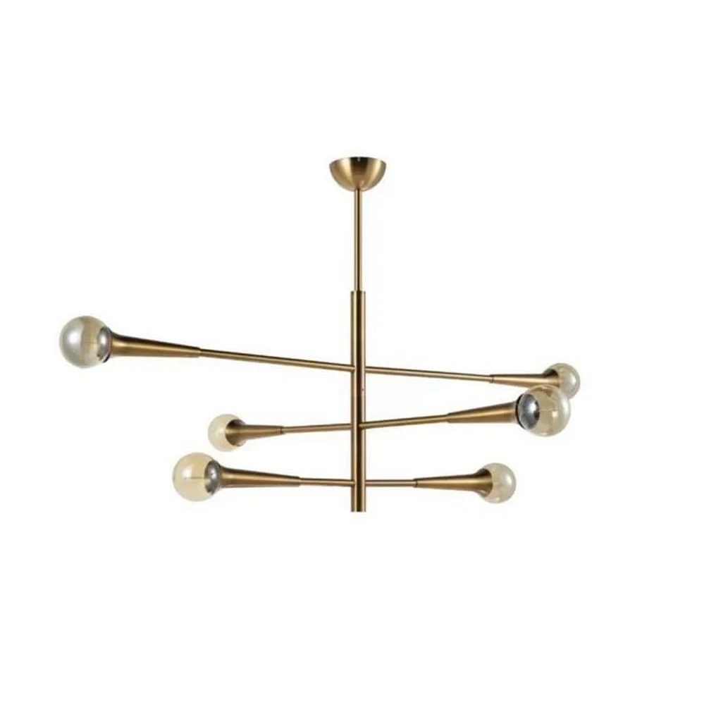 Plata Import Gold Pendant Lamp With 6 lights